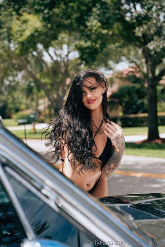 I'm just the innocent girl next door doing a car wash 😇 Did ..