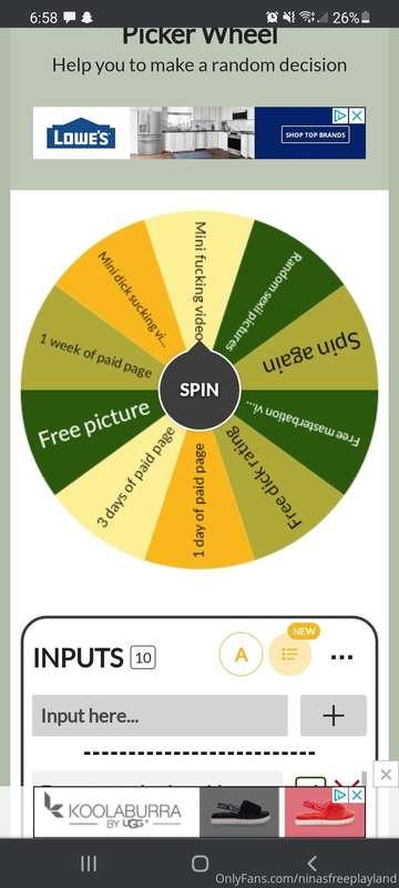 Tip me anything to spin the wheel! 🥰 Thanks in advanced baby..