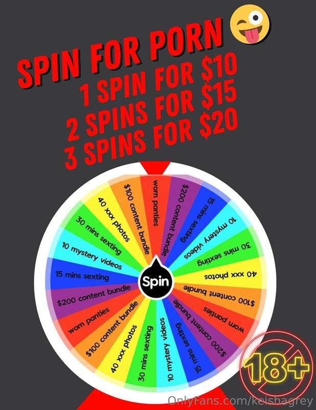 ❤️💛 SPIN FOR PORN 💛❤️ Tip $10 for 1 spin 🌀 Tip $15 for 2 spi..