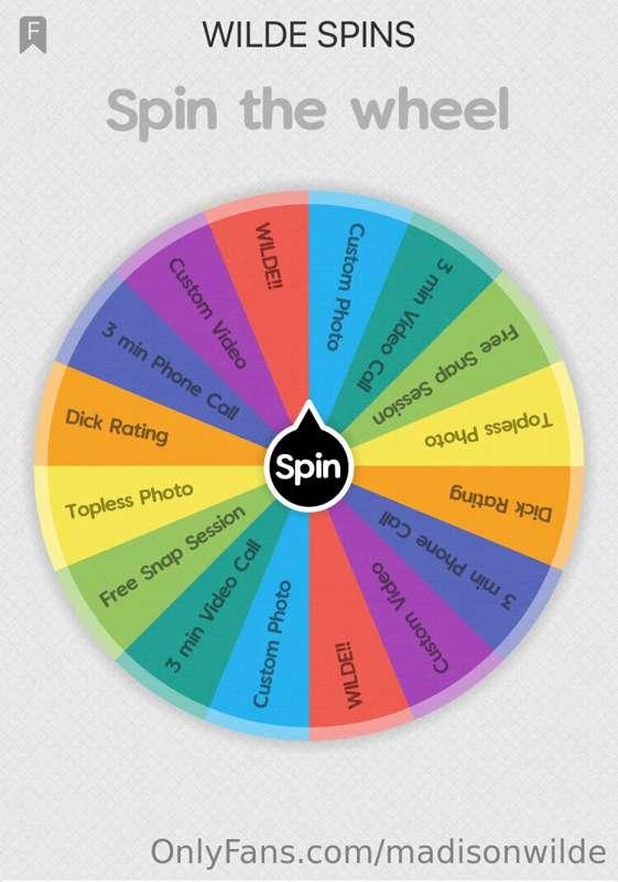 💥💥WILDE SPINS IS BACK!💥💥

$5 A SPIN

DM ME AND I WILL SPIN F..