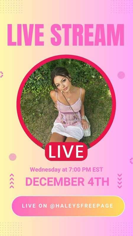 TONIGHT!! On @haleysfreepage @ 7 pm EST💖