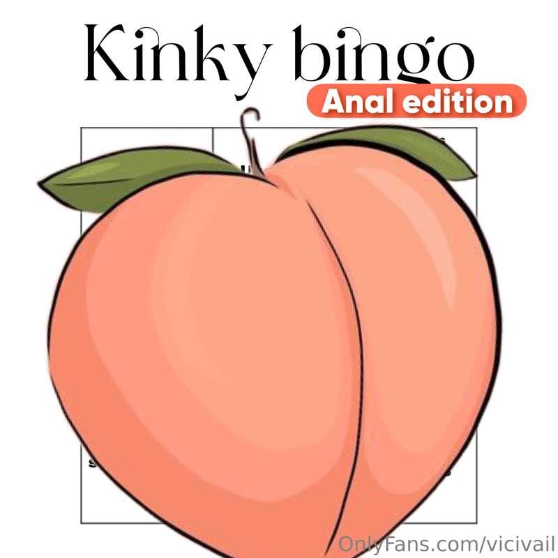 Kinky bingo- Anal edition 🍑 

You have a week to complete it..