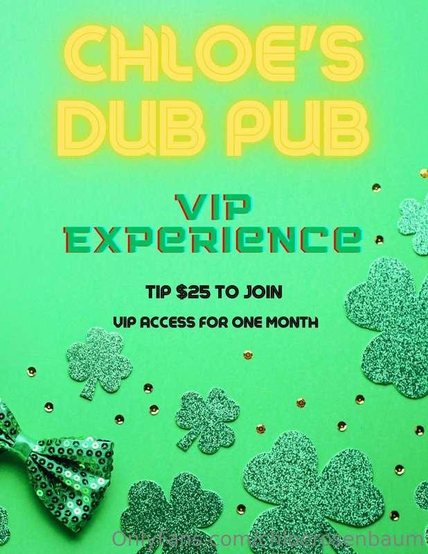 Chloe’s Dub Pub Promo! Giving you the VIP experience for ONE..