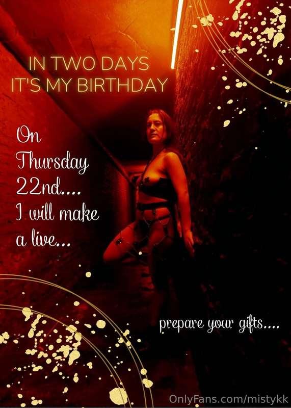 In two days it's my birthday....