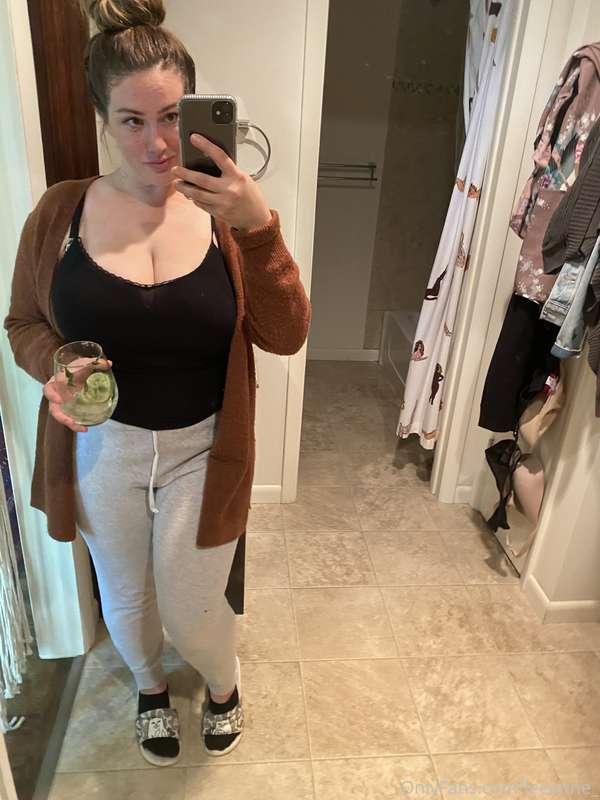 Lockdown look popping my titties out! You suckling them or w..