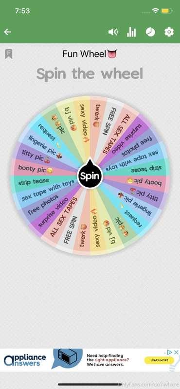 💫SPIN THE WHEEL💫

🚨FIRST SPIN FREE🚨
1 spin: $3
2 spins: $9
3..