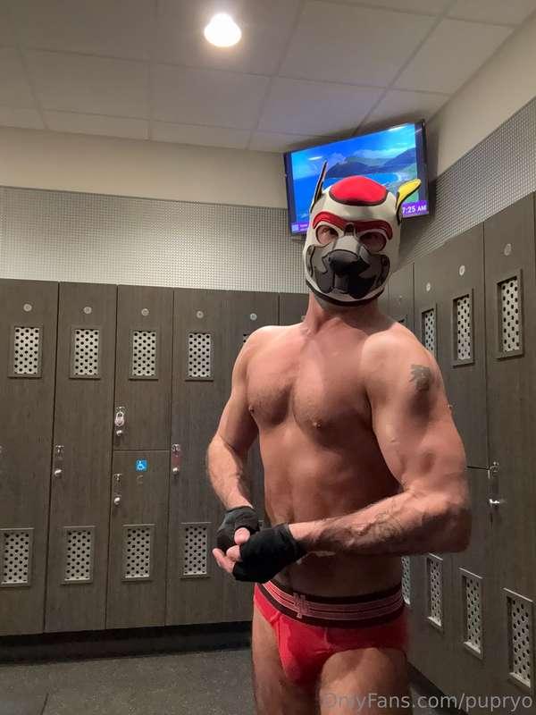 Just being a good muscle pup wanting a big bone to play with..