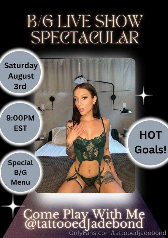 Hi everyone don’t forget about **Tonights B/G Live Show @ 9:..