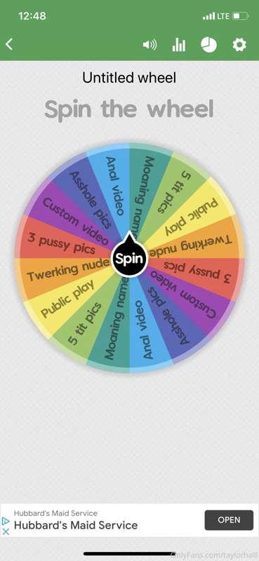 LETS PLAY A GAME TIP TO SPIN
$9 one spin
$15 2 spins 
$30 3 ..