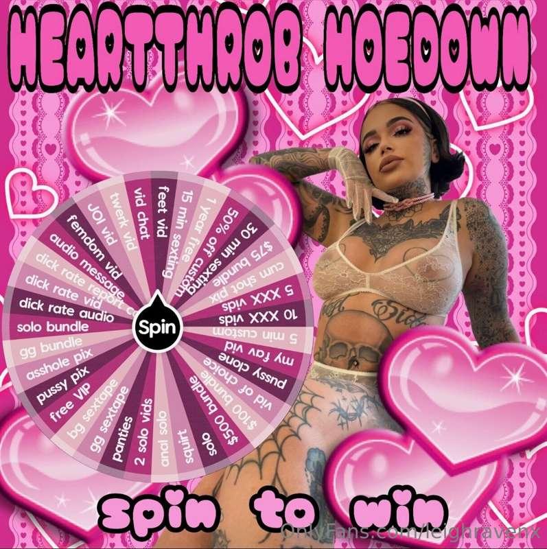 🖤 𝗛𝗘𝗔𝗥𝗧 𝗧𝗛𝗥𝗢𝗕 𝗛𝗢𝗘𝗗𝗢𝗪𝗡 🖤 Be my Valentine and spin to win for ..
