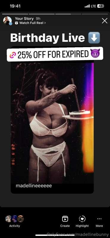 I’m live on my vip pageeeeeee BIRTHDAY LIVE ➡️ @bunny_madell..