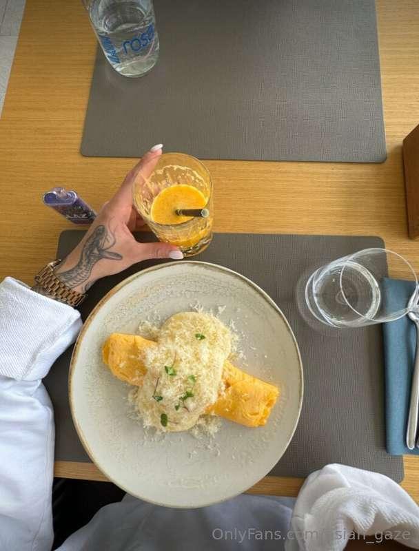 Savoring the simple joys of a delicious breakfast, where eve..