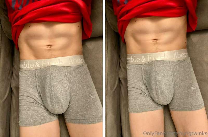 My softie makes everybody watch my bulge and think im hard ;..