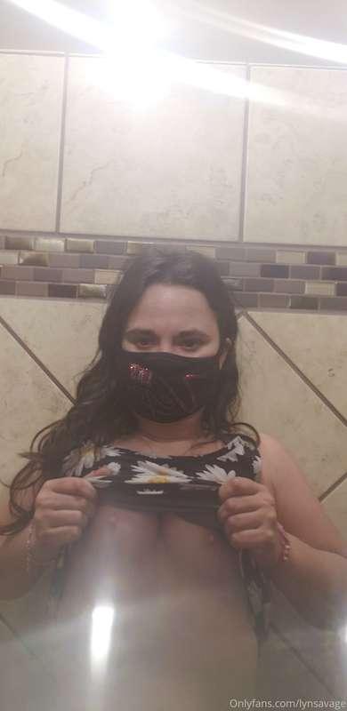 On the way home I slipped a pic at a rest area bathroom im b..