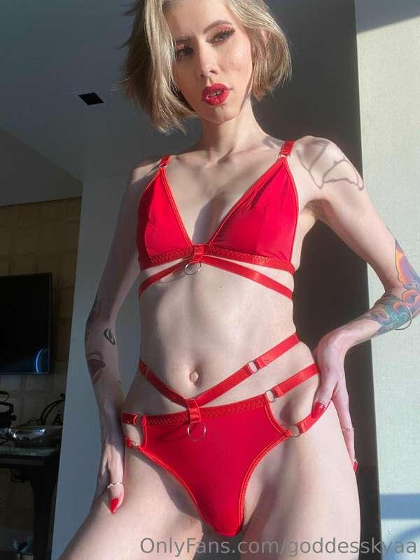 They say red is the color of love. Red lips to kiss, red che..