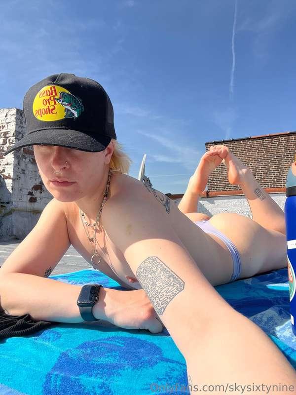 Me as soon as the weather hits above 70 🫠🩵🌞 also it was my b..