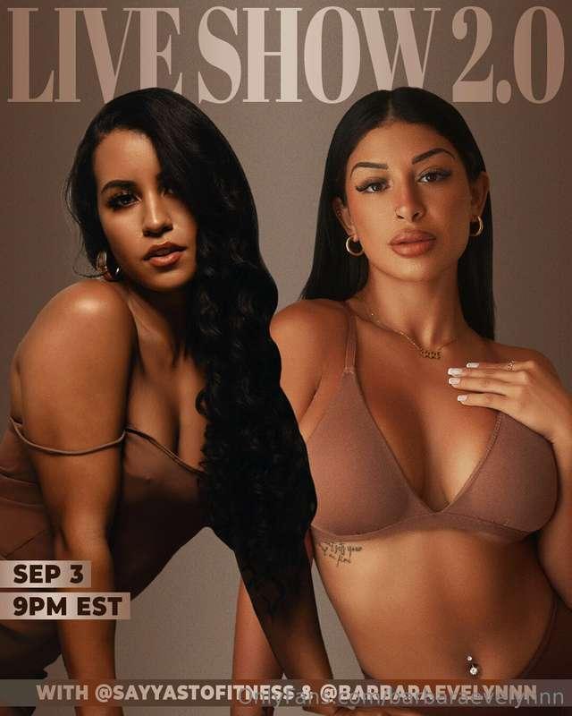LIVE WITH MY GIRL @sayyastofitness TOMORROW! 9:30PM!!!! SAVE..