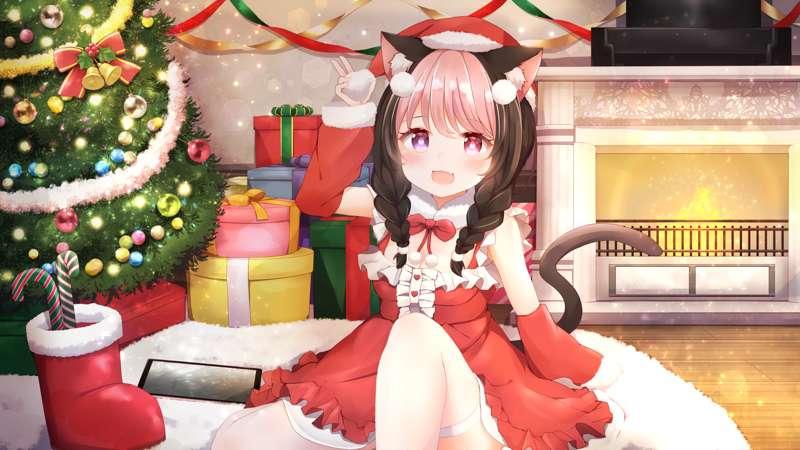 HD strawb christmas art ♡🎄🎁 [holiday] [wallpaper sized]