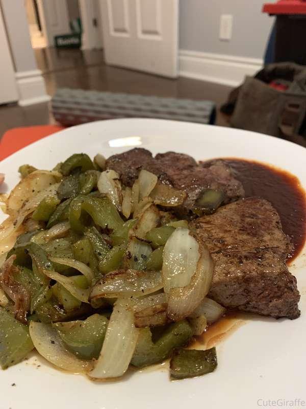 I spent the night working out and then I made some steak and..