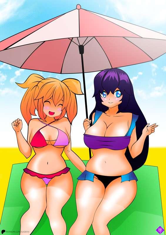 Commission - Beach Plummebel and Cherrybell