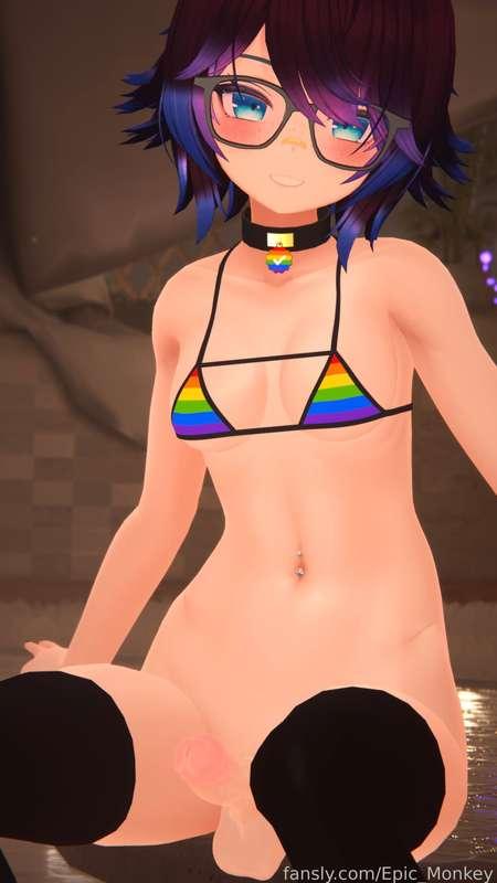 Oops, I seem to have lost my panties in the water.. I hope you don’t mind me having my big hard girl cock out like this.. &gt;/////&lt;


#fyp #vtuber #lewdtuber #vr #cute #femboy #gay #twink #boobs