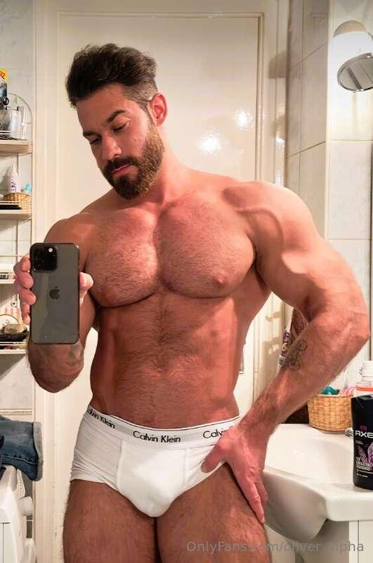 Mirror’s watching, bicep flexed, half naked with this fat co..