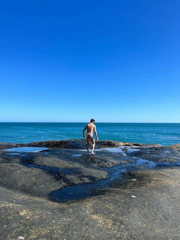 Here's Sam, the naked explorer!