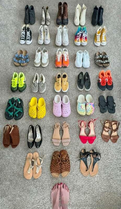 comparing new and old shoes, including pairs that I used to ..