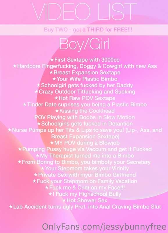 1 Solo 12$
1 Boy/Girl 25$
1 Girl/Girl 25$

Buy 2 and get the..