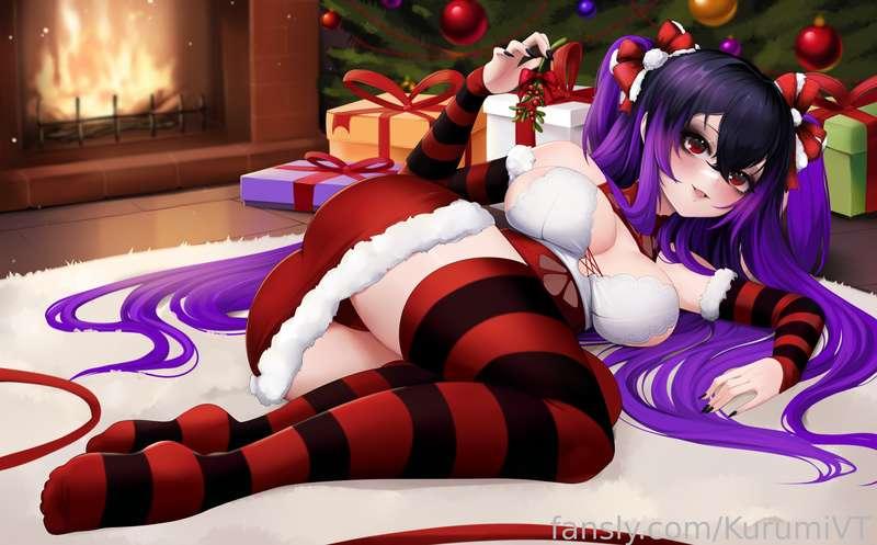 🎄🎁 Merry christmas darlings, I've got a loads of presents for you this year~!🎁🎄

Oh... would you look at that, mistletoe? 
You better come here and give yourself to me~

#goth #cute #present #mistletoe #christmas #vtuber #sexy