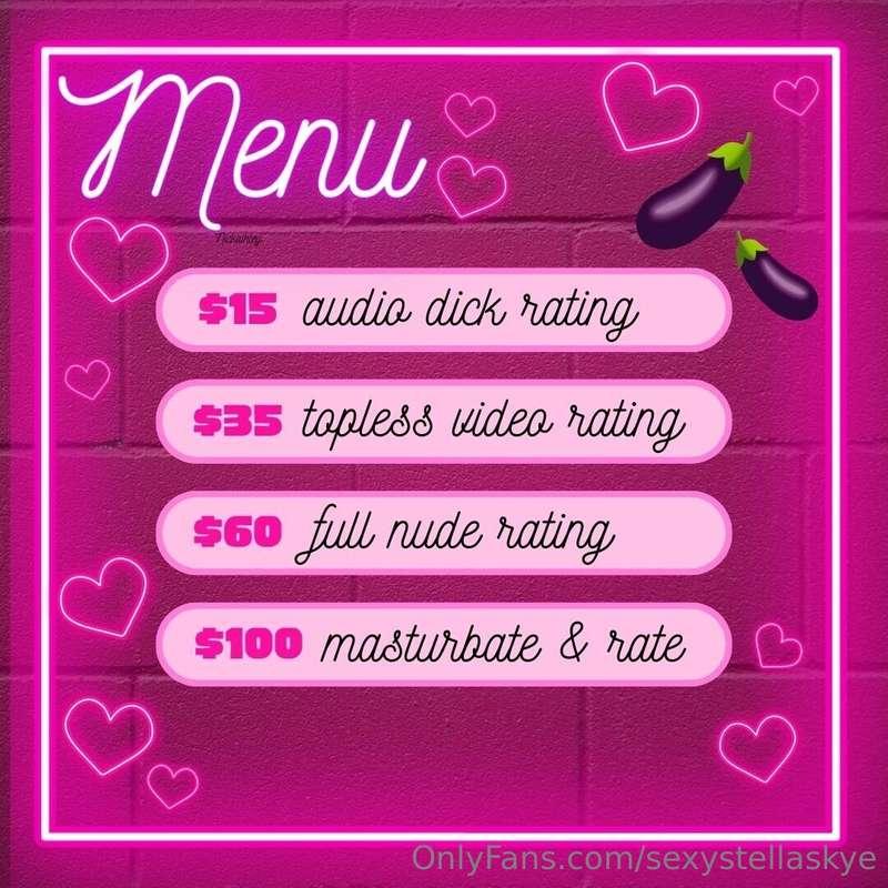 Cock rate menu 🍆