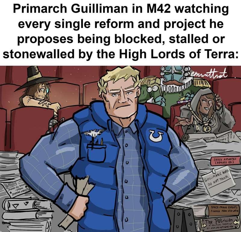 40k - "The Unstoppable Bean-counter against the immovable bureaucracy"