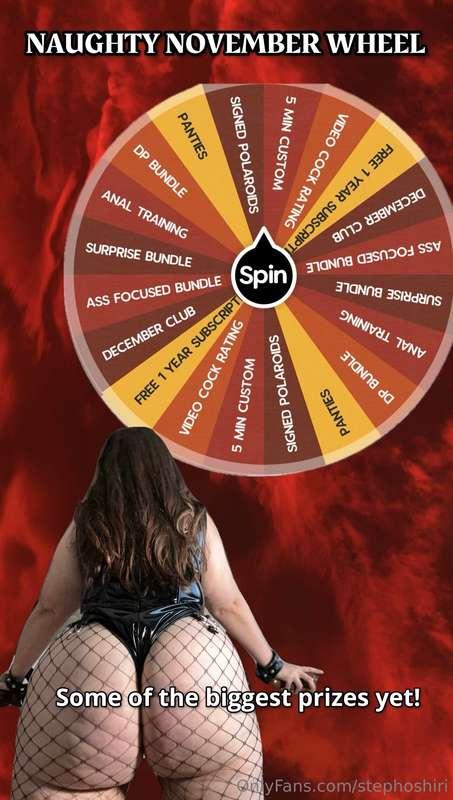  SPIN THE WHEEL are you feeling lucky?! Tip below for a spin..