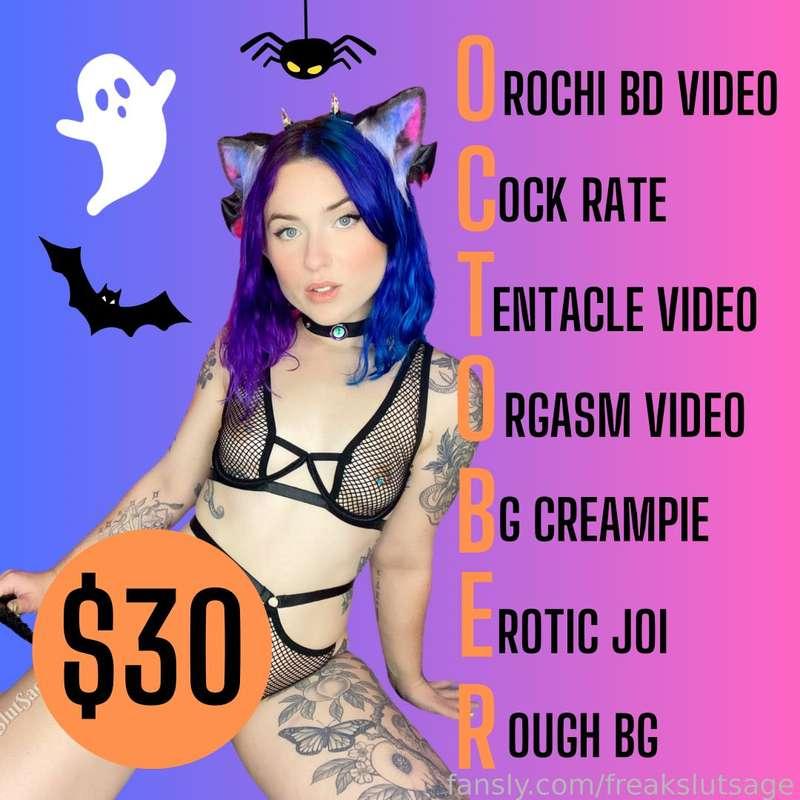 SPOOKY MONTH BUNDLE! 👻
TIP $30 &amp; GET 6 FULL LENGTH VIDEOS + A WRITTEN DETAILED COCK RATE FOR 50% OFF ($60 NORMALLY) 

THIS MONTH ONLY! 

#fyp #sizequeen #alt #petite #smallboobs #tattoos #egirl #bigtoys #baddragon #hardcore #anal #fetish #kink 