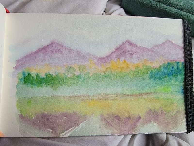 Small #watercolor landscape I painted last night