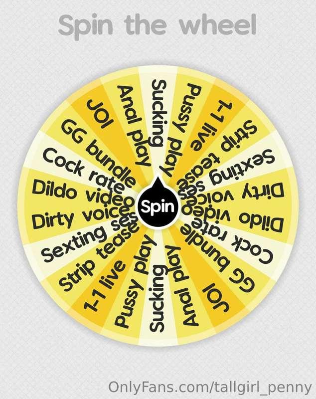 ❤️‍🔥 SPIN THE WHEEL ❤️‍🔥

Are you feeling lucky? 🍀 
Big priz..