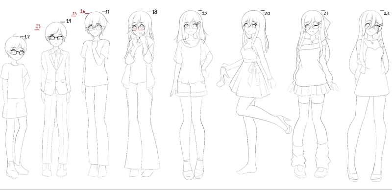 Avelyn Transition Timeline sketches + Rosalyn design