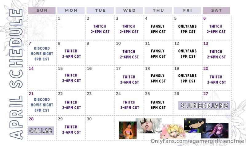 This Months Schedule!! Links Are In My Bio!!! 🥹💕 Mark Those ..