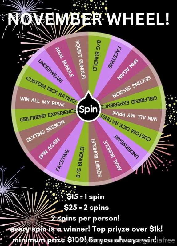 NEW WHEEL! Chance to win all my PPVs again! ❤️ TWO SPINS PER..