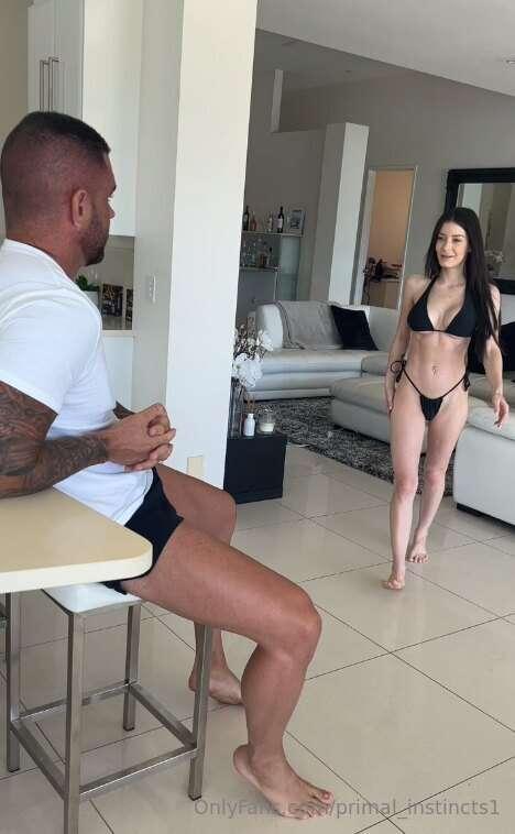 She showed me the bikini she’s wearing for our outing later,..