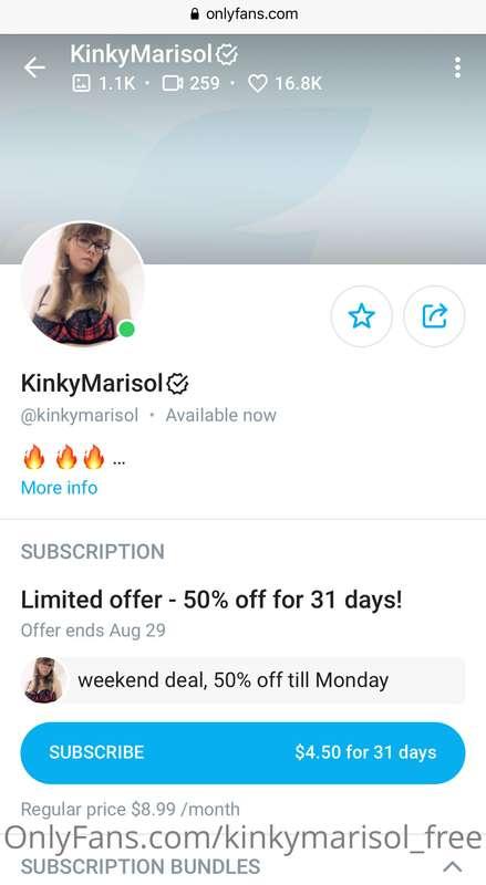 Only this weekend 50% off on my VIP page onlyfans.com/kinkym..