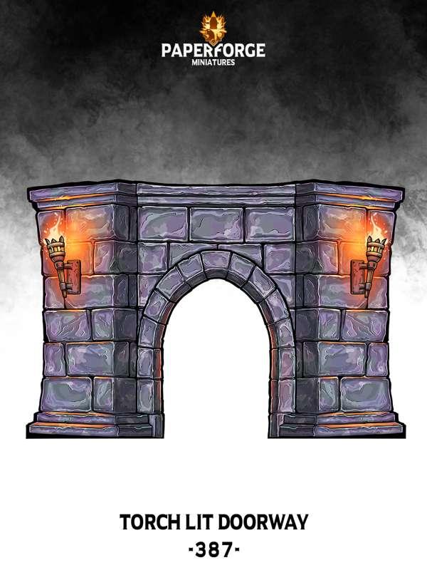 #387 [Reskin] [EnvironmentProp]Torchlit Doorway