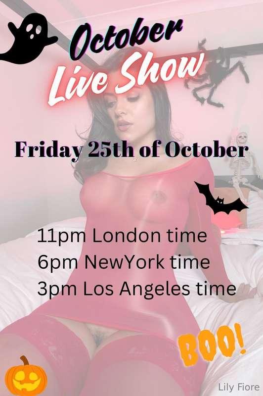 LIVE SHOW on Onlyfans! 🦇 Friday 25th of October 🦇 There will..