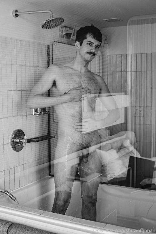 Post-shoot wash-down. This room at the Standard has a window..