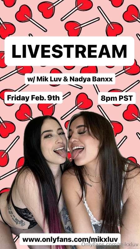 Going live with my girlfriend Friday! @nadyabanxx 🩷🩷