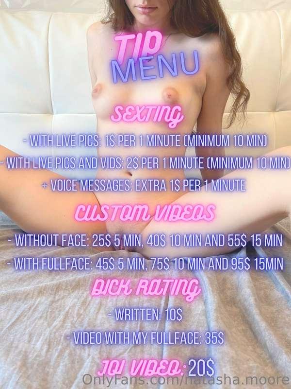 Hii❤️ this is my new TIP MENU!