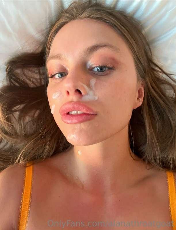 Do I look cute with cum on my face? 🥺 🌸