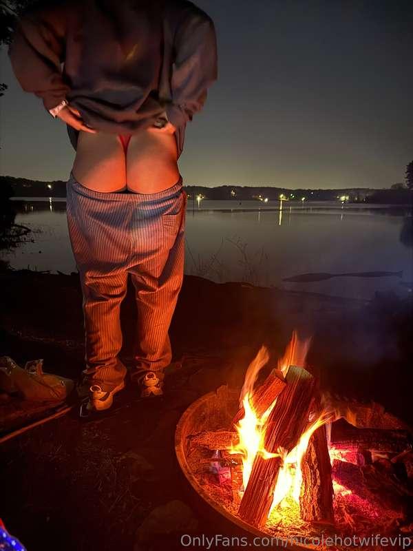 Booty pics from our anniversary weekend, camping on the lake..