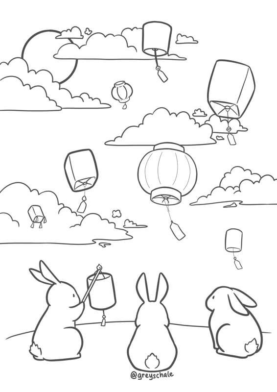 Year of the Rabbit Colouring Sheet