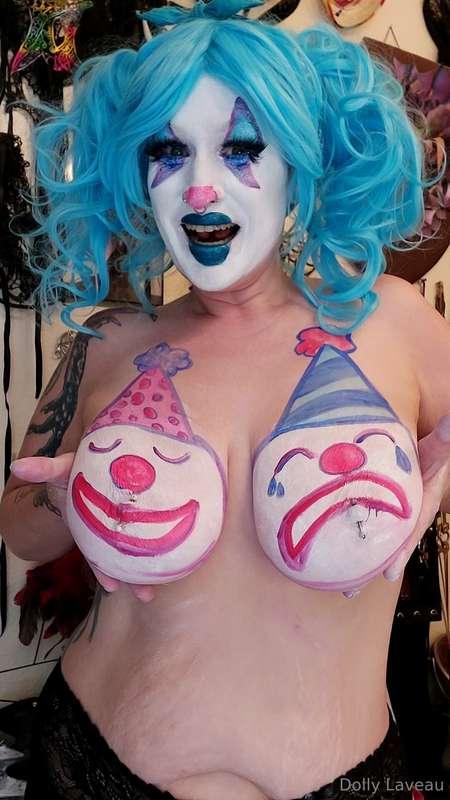 Here are my clown tits! There are also videos of me painting..